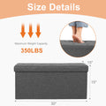 JHK Folding Storage Ottoman Bench Living Room Hidden Storage Footstool Toy Box Bedroom Strong Load-bearing Capacity Stool
